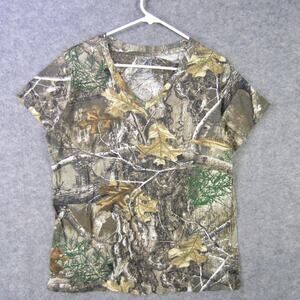 Lincoln Outfitters Shirt Mens XL Camo RealTree Short Sleeve Outdoor Hunting Tee